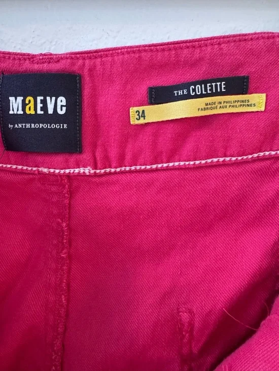 Anthropologie Maeve Colette Hot Pink Linen Blend Wide Leg Pants - Picture 2 of 6